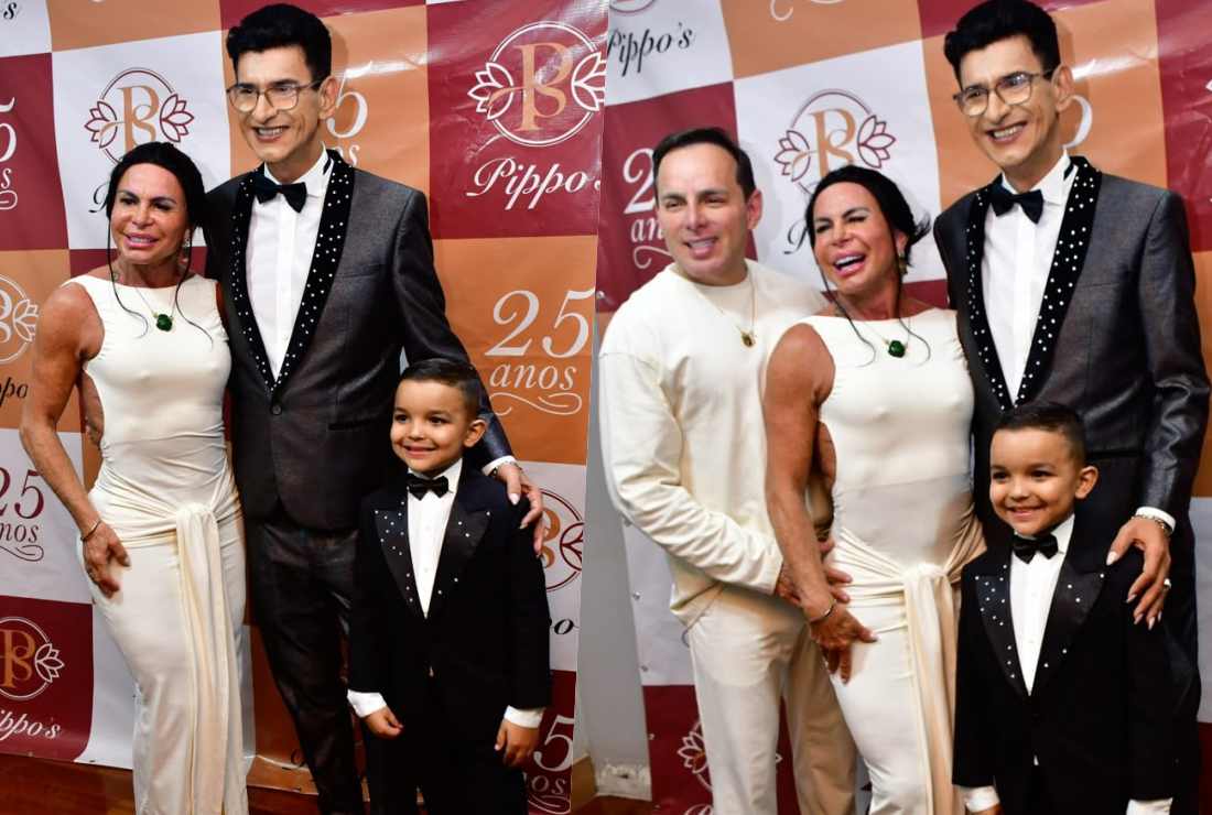 João Miguel com o tio Val Couto e Esdras de Souza e Gretchen - Crédito da Foto- Divulgação